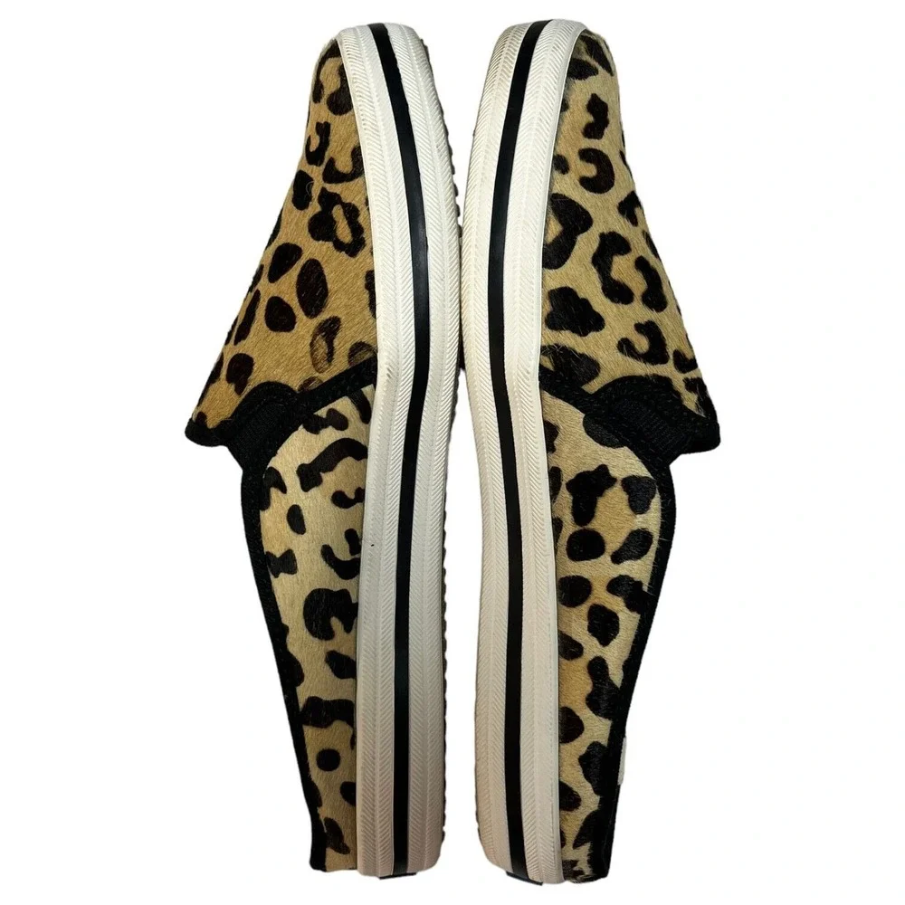 Keds Kate Spade New York Shoes Womens 7.5 Double Decker Mule Calf Hair Leopard - Picture 13 of 13